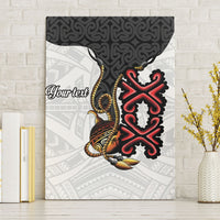 Personalised Papua New Guinea Oro Necklace Canvas Wall Art Black Melanesia Traditional Pattern LT9 Without Frame Black - Polynesian Pride
