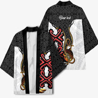 Personalised Papua New Guinea Oro Necklace Kimono Black Melanesia Traditional Pattern LT9 - Polynesian Pride