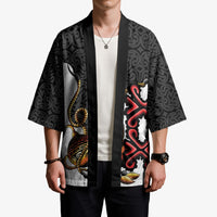 Personalised Papua New Guinea Oro Necklace Kimono Black Melanesia Traditional Pattern LT9 - Polynesian Pride