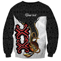 Personalised Papua New Guinea Oro Necklace Sweatshirt Black Melanesia Traditional Pattern LT9 - Polynesian Pride