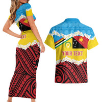 Personalised Torba PNG Forever Couples Matching Short Sleeve Bodycon Dress and Hawaiian Shirt Polynesian Sand Art LT9 - Polynesian Pride