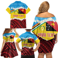 Personalised Torba PNG Forever Family Matching Off Shoulder Short Dress and Hawaiian Shirt Polynesian Sand Art LT9 - Polynesian Pride
