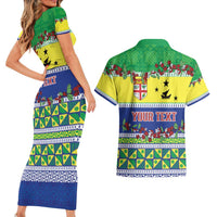 Personalised Malampa Fiji Forever Couples Matching Short Sleeve Bodycon Dress and Hawaiian Shirt Tagimoucia Polynesian Sand Drawing LT9 - Polynesian Pride