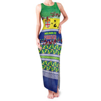 Personalised Malampa Fiji Forever Family Matching Tank Maxi Dress and Hawaiian Shirt Tagimoucia Polynesian Sand Drawing LT9 Mom's Dress Yellow - Polynesian Pride