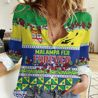 Personalised Malampa Fiji Forever Women Casual Shirt Tagimoucia Polynesian Sand Drawing LT9 Female Yellow - Polynesian Pride