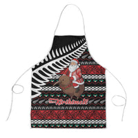 New Zealand Kiwi Santa Christmas Apron He Wairua Kirihimete LT9 Black - Polynesian Pride