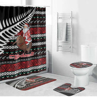 New Zealand Kiwi Santa Christmas Bathroom Set He Wairua Kirihimete LT9 Bathroom Set (4 pcs) Black - Polynesian Pride