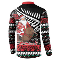 New Zealand Kiwi Santa Christmas Button Sweatshirt He Wairua Kirihimete LT9 - Polynesian Pride