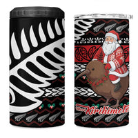New Zealand Kiwi Santa Christmas 4 in 1 Can Cooler Tumbler He Wairua Kirihimete LT9 One Size: 16 oz Black - Polynesian Pride