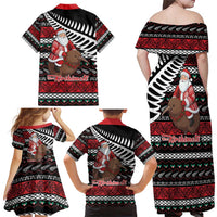 New Zealand Kiwi Santa Christmas Family Matching Off Shoulder Maxi Dress and Hawaiian Shirt He Wairua Kirihimete LT9 - Polynesian Pride