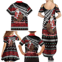 New Zealand Kiwi Santa Christmas Family Matching Summer Maxi Dress and Hawaiian Shirt He Wairua Kirihimete LT9 - Polynesian Pride
