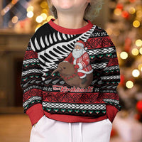 New Zealand Kiwi Santa Christmas Kid Ugly Christmas Sweater He Wairua Kirihimete LT9 - Polynesian Pride