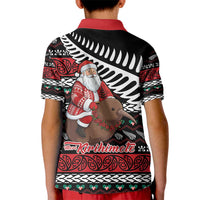 New Zealand Kiwi Santa Christmas Kid Polo Shirt He Wairua Kirihimete LT9 - Polynesian Pride