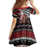 New Zealand Kiwi Santa Christmas Kid Short Sleeve Dress He Wairua Kirihimete LT9 - Polynesian Pride