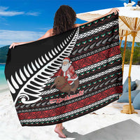 New Zealand Kiwi Santa Christmas Sarong He Wairua Kirihimete LT9 One Size 44 x 66 inches Black - Polynesian Pride