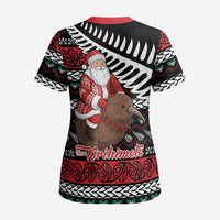 New Zealand Kiwi Santa Christmas Scrub Top He Wairua Kirihimete LT9 - Polynesian Pride