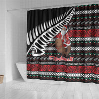 New Zealand Kiwi Santa Christmas Shower Curtain He Wairua Kirihimete LT9 - Polynesian Pride