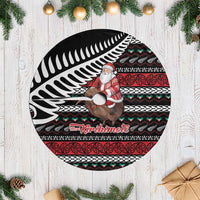 New Zealand Kiwi Santa Christmas Tree Skirt He Wairua Kirihimete LT9 Casual Black - Polynesian Pride