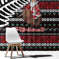 New Zealand Kiwi Santa Christmas Window Curtain He Wairua Kirihimete LT9 - Polynesian Pride