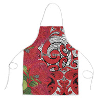 Personalised New Zealand Koru Pohutukawa Apron Meri Kirihimete Aroha for Christmas LT9 Red - Polynesian Pride