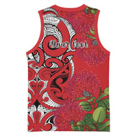 Personalised New Zealand Koru Pohutukawa Basketball Jersey Meri Kirihimete Aroha for Christmas LT9 - Polynesian Pride