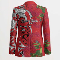 Personalised New Zealand Koru Pohutukawa Blazer Meri Kirihimete Aroha for Christmas LT9 - Polynesian Pride