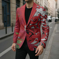 Personalised New Zealand Koru Pohutukawa Blazer Meri Kirihimete Aroha for Christmas LT9 - Polynesian Pride