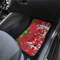 Personalised New Zealand Koru Pohutukawa Car Mats Meri Kirihimete Aroha for Christmas LT9 - Polynesian Pride