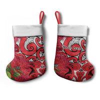 Personalised New Zealand Koru Pohutukawa Christmas Stocking Meri Kirihimete Aroha for Christmas LT9 - Polynesian Pride