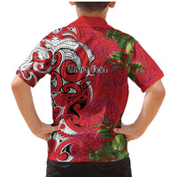 Personalised New Zealand Koru Pohutukawa Family Matching Mermaid Dress and Hawaiian Shirt Meri Kirihimete Aroha for Christmas LT9 - Polynesian Pride