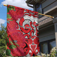 Personalised New Zealand Koru Pohutukawa Garden Flag Meri Kirihimete Aroha for Christmas LT9 - Polynesian Pride