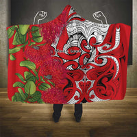 Personalised New Zealand Koru Pohutukawa Hooded Blanket Meri Kirihimete Aroha for Christmas LT9 - Polynesian Pride