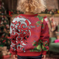 Personalised New Zealand Koru Pohutukawa Kid Ugly Christmas Sweater Meri Kirihimete Aroha for Christmas LT9 - Polynesian Pride