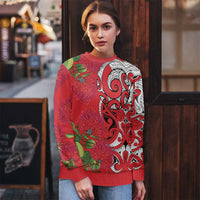 Personalised New Zealand Koru Pohutukawa Ugly Christmas Sweater Meri Kirihimete Aroha for Christmas LT9 - Polynesian Pride