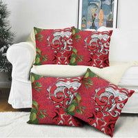 Personalised New Zealand Koru Pohutukawa Pillow Cover Meri Kirihimete Aroha for Christmas LT9 - Polynesian Pride