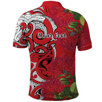 Personalised New Zealand Koru Pohutukawa Polo Shirt Meri Kirihimete Aroha for Christmas LT9 - Polynesian Pride