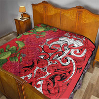 Personalised New Zealand Koru Pohutukawa Quilt Meri Kirihimete Aroha for Christmas LT9 - Polynesian Pride