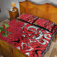 Personalised New Zealand Koru Pohutukawa Quilt Bed Set Meri Kirihimete Aroha for Christmas LT9 - Polynesian Pride