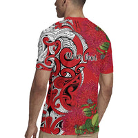 Personalised New Zealand Koru Pohutukawa Rugby Jersey Meri Kirihimete Aroha for Christmas LT9 - Polynesian Pride