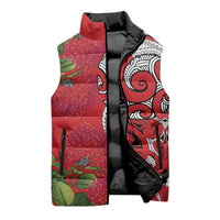 Personalised New Zealand Koru Pohutukawa Sleeveless Puffer Jacket Meri Kirihimete Aroha for Christmas LT9 - Polynesian Pride