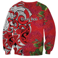 Personalised New Zealand Koru Pohutukawa Sweatshirt Meri Kirihimete Aroha for Christmas LT9 - Polynesian Pride