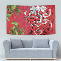 Personalised New Zealand Koru Pohutukawa Tapestry Meri Kirihimete Aroha for Christmas LT9 - Polynesian Pride