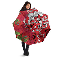 Personalised New Zealand Koru Pohutukawa Umbrella Meri Kirihimete Aroha for Christmas LT9 - Polynesian Pride