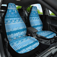 Hawaiian Hibiscus Honu Car Seat Cover Blue Mele Kalikimaka Palaka Spirit LT9 One Size Blue - Polynesian Pride