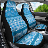 Hawaiian Hibiscus Honu Car Seat Cover Blue Mele Kalikimaka Palaka Spirit LT9 - Polynesian Pride