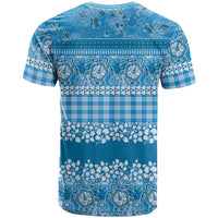 Hawaiian Hibiscus Honu T Shirt Blue Mele Kalikimaka Palaka Spirit - Polynesian Pride
