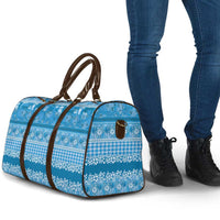 Hawaiian Hibiscus Honu Travel Bag Blue Mele Kalikimaka Palaka Spirit - Polynesian Pride