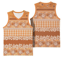 Hawaiian Hibiscus Honu Basketball Jersey Gold Mele Kalikimaka Palaka Spirit LT9 - Polynesian Pride