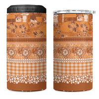 Hawaiian Hibiscus Honu 4 in 1 Can Cooler Tumbler Gold Mele Kalikimaka Palaka Spirit LT9 One Size: 16 oz Gold - Polynesian Pride
