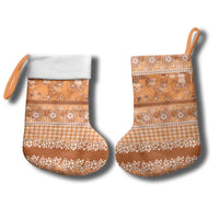 Hawaiian Hibiscus Honu Christmas Stocking Gold Mele Kalikimaka Palaka Spirit LT9 - Polynesian Pride